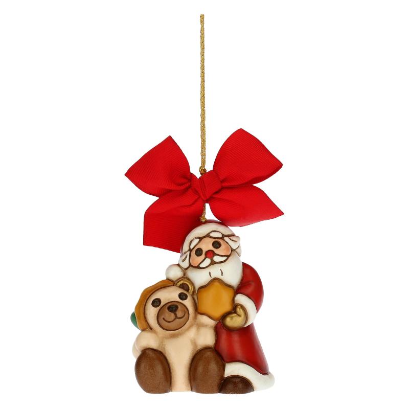 Addobbo natalizio Thun Babbo Natale con Teddy maxi e fiocco rosso 
