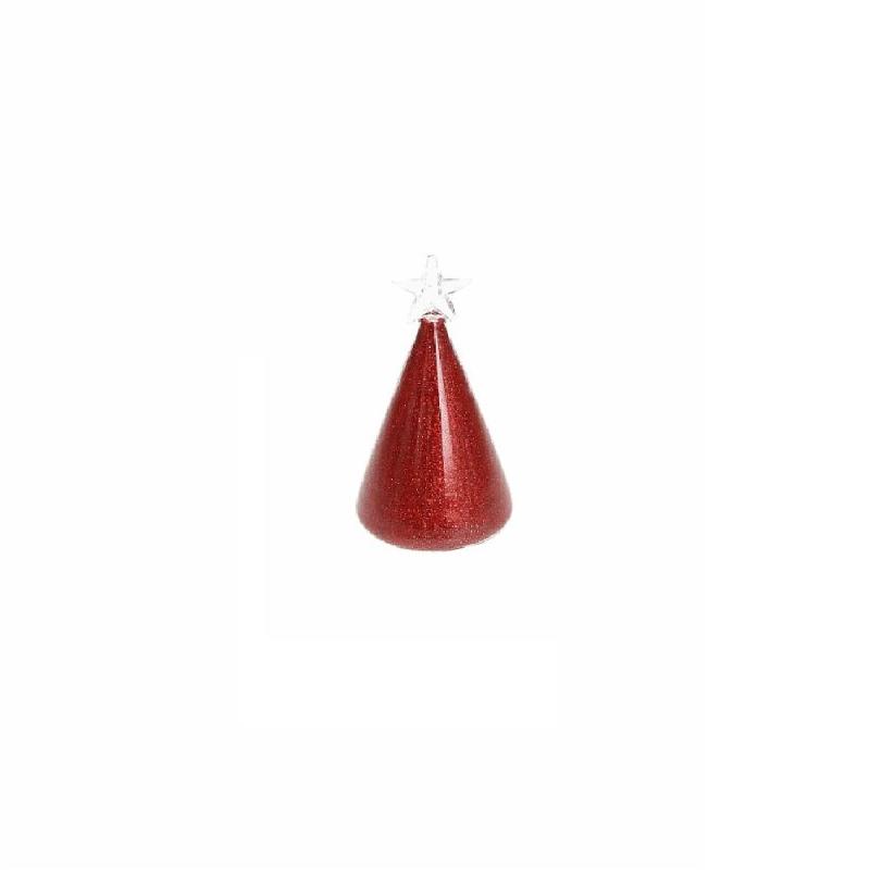 Angelo vetro Fontebasso con led piccolo glitter rosso Regali per il Natale 2023