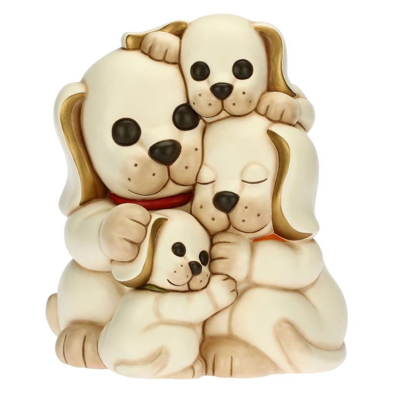 Cagnolini Thun in abbraccio di famiglia, mamma papÃ  e cuccioli Thun Animali