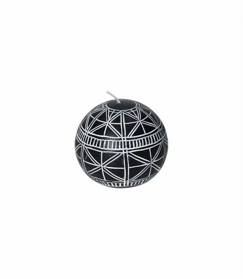 Candela in cera per lanterna o portacandele forma sfera cm9 pilar nera Profumatori Candele e Cofanetti Portagioie