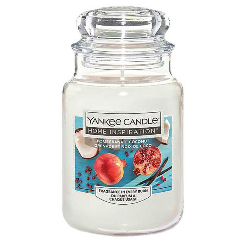 Candela Yankee Candle giara grande, prezzo in offerta profumazione pommegranate coconut 
