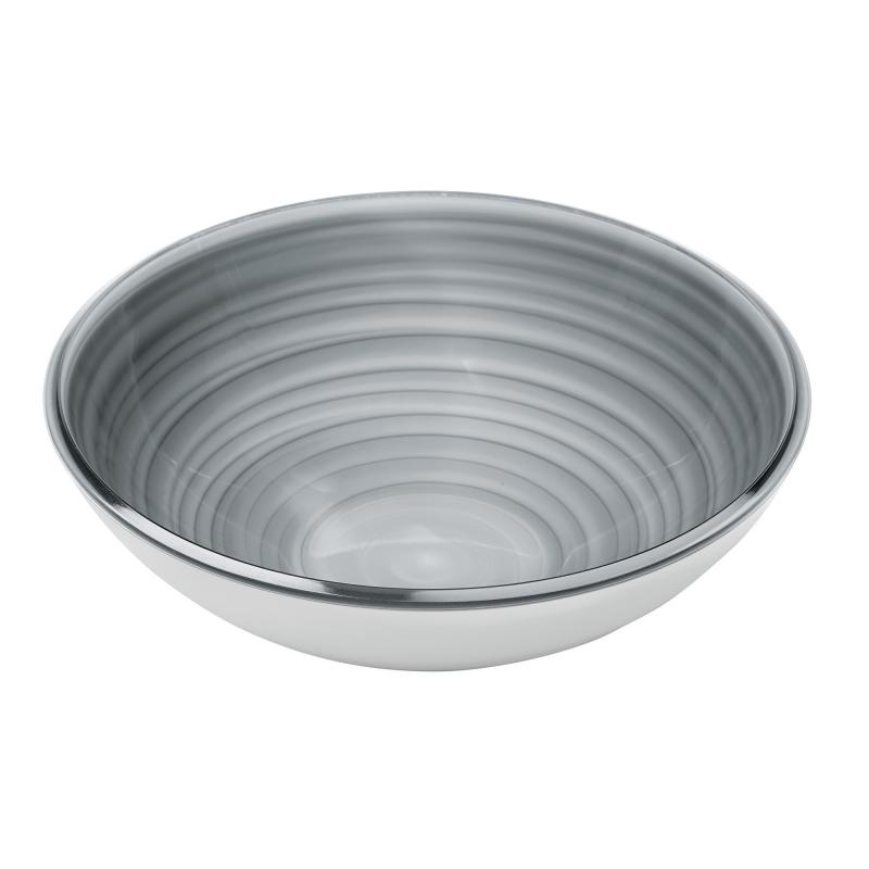 Centrotavola moderno Guzzini Twist colore grigio ciotola portafrutta da design cm 27 Centrotavola moderni e Portafrutta