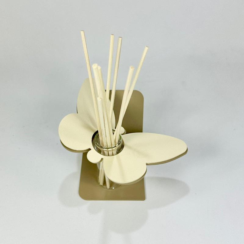 Diffusore farfalla metallo con fiala, design moderno bicolore sabbia Profumatori, Scatole Portagioie
