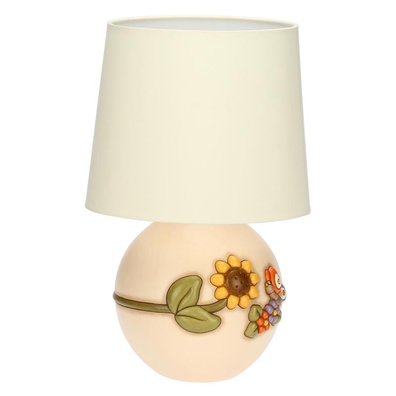 Lampada da tavolo Thun, Lume grande Country con girasole e farfalla