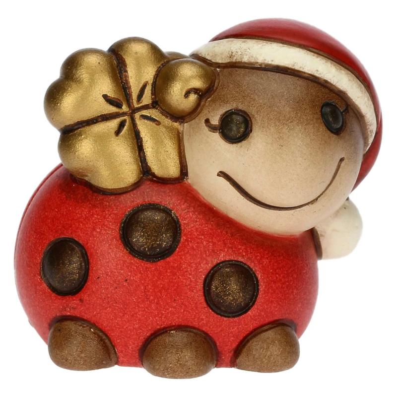 Mini animale natalizio Thun coccinella con quadrifoglio portafortuna Thun Natale Oggetti decorativi