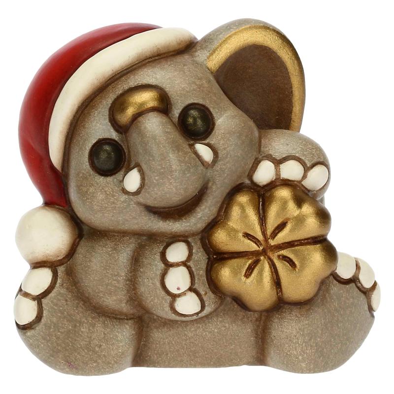 Mini animale natalizio Thun elefante con quadrifoglio portafortuna Thun Natale Oggetti decorativi