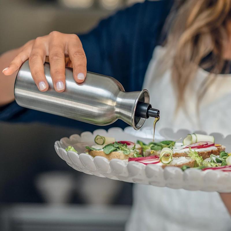 Dosatore Olio Aceto Dispenser Tappo Salvagoccia Oliera Vetro Cucinare Casa