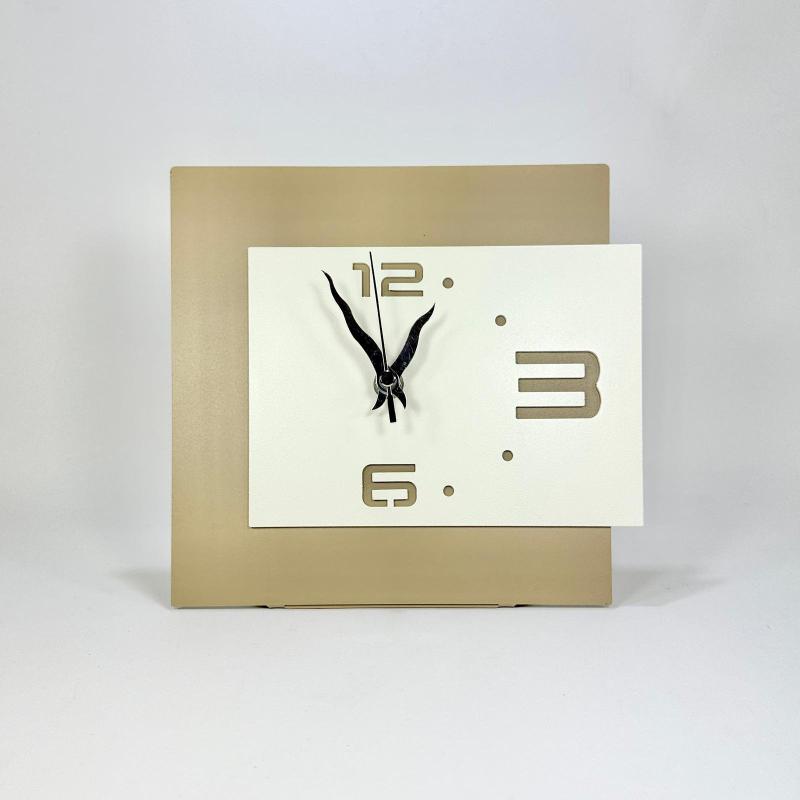 Orologio da appoggio grande in metallo, design moderno bicolore sabbia Orologi da parete e Appoggio