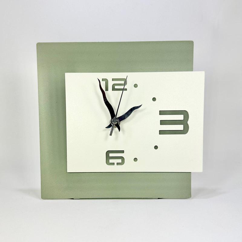 Orologio da appoggio grande in metallo, design moderno bicolore verde Orologi da parete e Appoggio