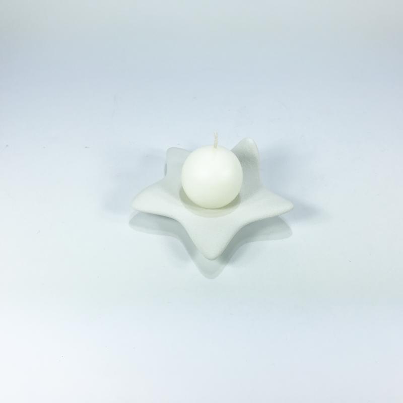 Portacandela forma Stella Lineasette cm 13 colore bianco Lineasette Ceramiche