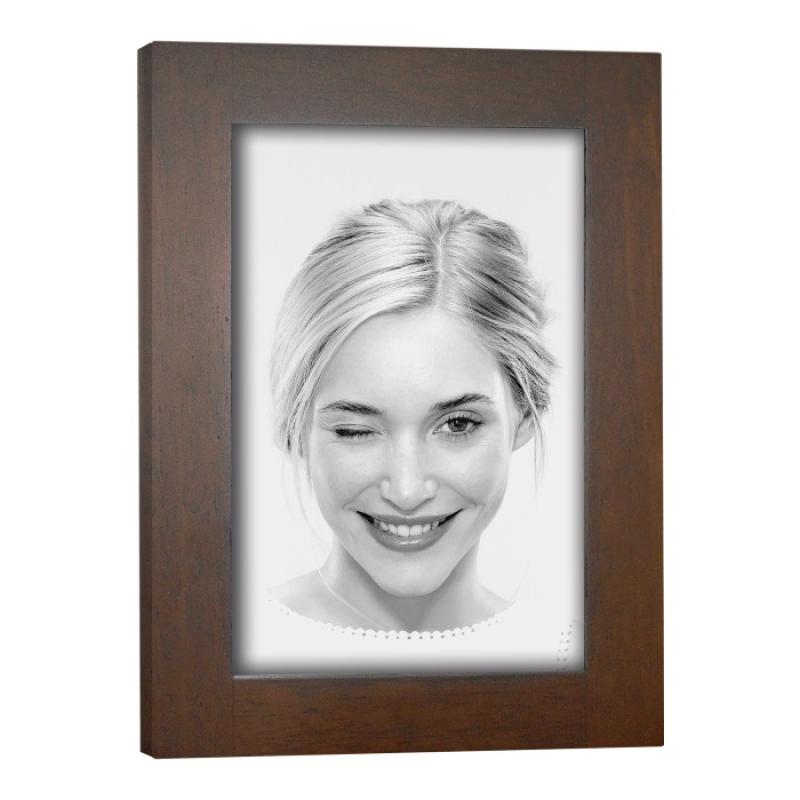 Portafoto in legno colore noce-wengÃ¨, portafotografie con cornice rettangolare stile minimal Cornici Portafoto in Legno