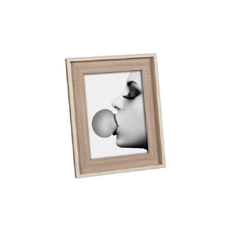 Portafoto in legno da tavolo, cornice bicolore per foto cm 15x20 effetto vimini Cornici Portafoto in Legno