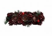Addobbo Natalizio ghirlanda pigne rosse Andrea Fontebasso cm38 3candele Regali per il Natale 2019