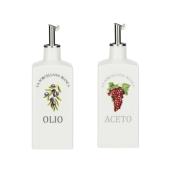 Ampolla Olio e Aceto La Porcellana Bianca con testo 250 Ml Olio e Aceto e Formaggiere