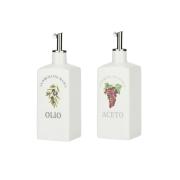 Ampolla Olio e Aceto La Porcellana Bianca con testo 250 Ml Olio e Aceto e Formaggiere