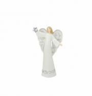 Angelo natalizio Andrea Fontebasso statua con stella cm23 Cristmas silver damask Regali per il Natale 2019