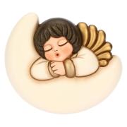 Angelo Thun da parete su luna in ceramica, piccolo Thun Angeli