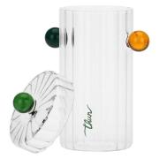 Barattolo Thun in vetro ondulato con sfere colorate, medio Barattoli e Contenitori Cucina