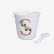 Bicchierino con lettera alfabeto 'S' e cucchiaino Tazzine CaffÃ¨ Mug Tazze e Zuccheriere