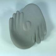 Bomboniera piattino intreccio di mani LineaSette Ceramiche cm16 selce Statue e Soprammobili