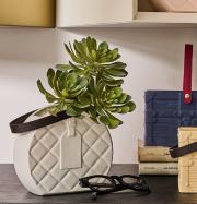 Borsetta vaso contenitore con asola, borsa rotonda bianca Vasi Fiori in Ceramica