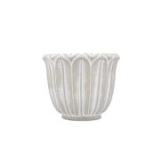 Cachepot coprivaso, porta piante grigio forma campanula Vasi Fiori in Ceramica