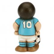 Calciatore Thun bimbo con pallone maglia bianca azzurra cm7 