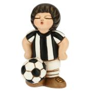 Calciatore Thun bimbo con pallone maglia bianca nera cm7 