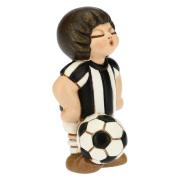 Calciatore Thun bimbo con pallone maglia bianca nera cm7 