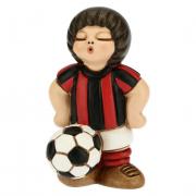 Calciatore Thun bimbo con pallone maglia rosso nera cm7 