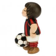 Calciatore Thun bimbo con pallone maglia rosso nera cm7 