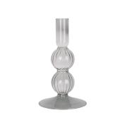 Candeliere in vetro colore grigio fumo trasparente cm16 Oggettistica Arredo Casa Moderna