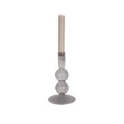 Candeliere in vetro colore grigio fumo trasparente cm16 Oggettistica Arredo Casa Moderna