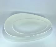 Centrotavola moderno Lineasette Ceramiche forma ovale bianco latte Lineasette Ceramiche