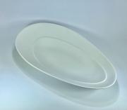 Centrotavola moderno Lineasette Ceramiche forma ovale bianco latte Lineasette Ceramiche