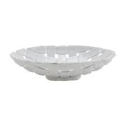 Centrotavola Rituali Domestici Intrecciato ovale basso Bianco Centrotavola e Portafrutta in Ceramica