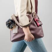 Charm per borsa con mini bag in ecopelle e fake fur Bigiotteria e Accessori Thun