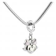 Charm Thun metallo cuore con fiocco e gancio apribile Bigiotteria e Accessori Thun