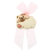 Coccarda nascita Thun, orsetto Teddy femminuccia su nuvola 