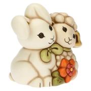 Coppia coniglietta Joy e agnellino con fiore Thun Animali