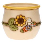 Coprivaso Thun Country con uccellino e girasole medio Thun Creazioni ceramiche per casa
