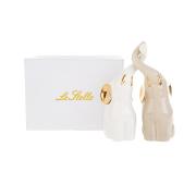 Elefanti in coppia bicolore bianco e beige cm16 Statue e Soprammobili