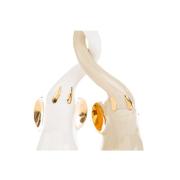 Elefanti in coppia bicolore bianco e beige cm16 Statue e Soprammobili