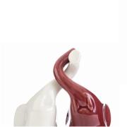 Elefanti in coppia bicolore bianco e bordo cm16 Statue e Soprammobili