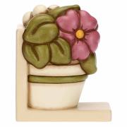 Fermalibri Thun con fiore di malva Racconti d'Autunno Thun Creazioni ceramiche per casa
