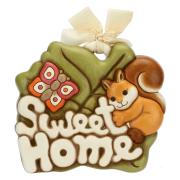 Formella grande Thun con scritta Sweet Home e scoiattolo Thun Creazioni ceramiche per casa