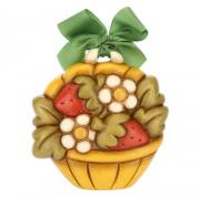 Formella Thun cesto di fiori con fragole cm10 