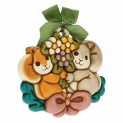Formella Thun grande coppia di scoiattoli su fiori Thun Creazioni ceramiche per casa