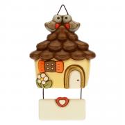 Formella Thun media casetta con targa pendente e uccellini Thun Creazioni ceramiche per casa