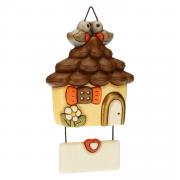 Formella Thun media casetta con targa pendente e uccellini Thun Creazioni ceramiche per casa